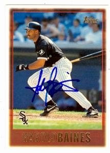 Harold Baines Autographed/Hand Signed baseball card (Chicago White Sox) 1997 Topps #46