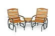 Jack Post Country Garden Tete-A-Tete Glider with Center Table and Matte Green Frame