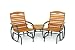 Jack Post Country Garden Tete-A-Tete Glider with Center Table and Matte Green Frame