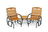 Jack Post Country Garden Tete-A-Tete Glider with Center Table and Matte Green Frame