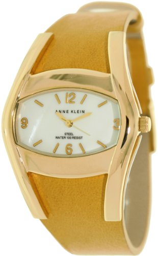 Anne Klein Women's AK-1086MPMS Yellow Calf Skin Quartz Watch with White Dial
