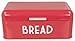 Home Basics Grove Bread Box For Kitchen Counter Dry Food Storage Container, Bread Bin, Store Bread Loaf, Dinner Rolls, Pastries, Baked Goods & More, Retro Vintage Design, Red