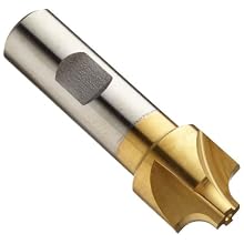 Niagara Cutter CRE124 High-Speed Steel End Mill, TiN Coated, 4 Flutes, Corner Rounding