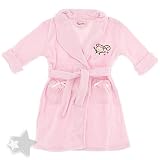 Pink Monkey Fleece Bath Robe for Toddler Girls