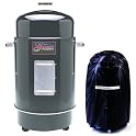 Gourmet Charcoal Smoker/Grill with Cover- Black