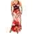 Blue Banana Red Abstract Print Maxi Dress