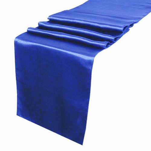 OurWarm Royal Blue Satin Table Runner 12