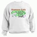 Siamese Cats Leave Paw Prints on your Heart Adult Sweatshirt (Crewneck) Various Colors