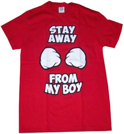 Stay Away From My Boy Red Mickey Hands Graphic Slogan T Shirt