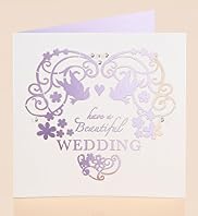 Lilac Laser Cut Heart Wedding Card