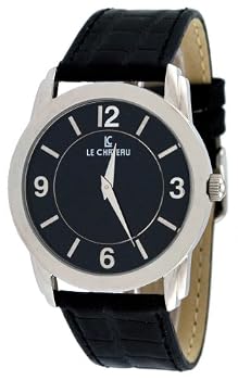 Le Chateau Men's Slim Leather Strap Watch #7010M-1