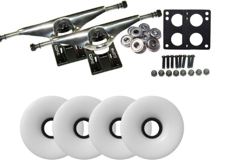 LONGBOARD Skateboard TRUCKS & WHEELS COMBO 70mm WHITE reviews