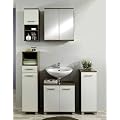 Badm�bel g�nstig, Komplett Badm�belset Sprint 5 tlg. Melamin creme/nu�baum