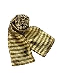 Fendi - Fendi Shimmering Black and Gold Logoed Silk Long Scarf