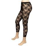 Plus Size Floral Lace Sheer Black Capri Legging - 2X