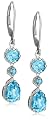 14k White Gold Pear-Shaped Blue Topaz Dangle Earrings