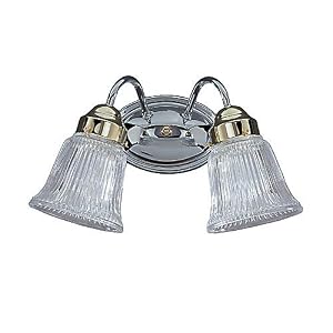 Sea Gull Lighting 4871-70 Brookchester Two-Light Vanity, Polished Brass and Chrome Finish... by 