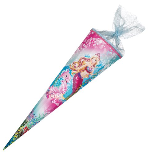 Nestler 7854185s-Schult&uuml;te Barbie-Meerjungfrau mit Glitzerdruck, 85 cm, 12-eckig