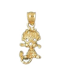 Dazzlers Solid 14k Gold Poodle Dog Charm Pendant Available in three colors from jewelsberry (weights: 1.3 grams only)