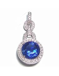 18K White Gold Tanzanite and Diamond Pendant -- LIFETIME WARRANTY