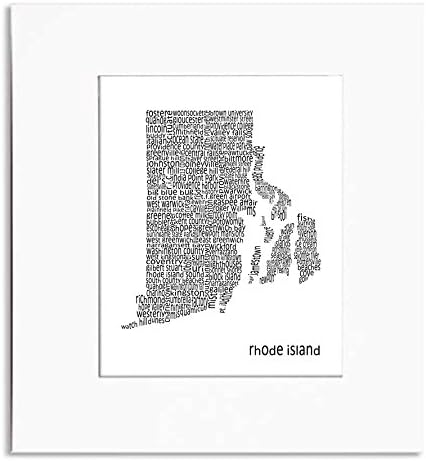 Rhode Island Map Word Art Print