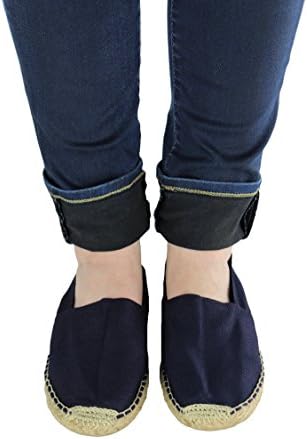 Cotheeka Natural Fiber Jute and Canvas Womens Espadrilles Flats (8 US Womens /EU39, Navy)