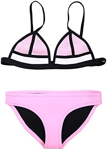 Sardine Kiss Women Neoprene Mesh Triangle Bikini Set Swimsuits