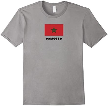 Morocco National Flag T-shirt Moroccan National Flag Shirt - Male Small - Slate
