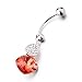 Pugster Red White Crystal Body Jewelry Rhinestone Dangle Belly Navel Ring
