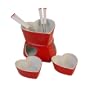 Heart Shaped 9 piecec Chocolate Cheese Valentines Fondue Set