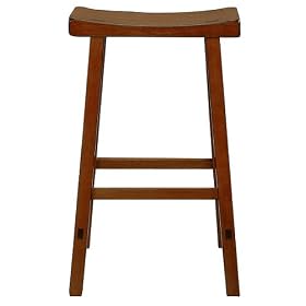 Saddle Seat Barstool- Rustic Oak(24")