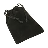 4 x5.5 Velvet Bag with draw string, Black
