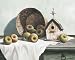 Birdhouse, Basket, Apple Art Poster Print By T. C. Chiu, 20x16