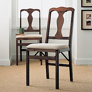 Queen Ann Folding Chairs  Set of Two