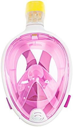 USmore Snorkel Mask for Adults and Youth Full Face Desgin with Anti-fog Technology Easy Free Breath Mask (Pink, Lage/Extra Large)