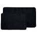Bedford Home Set of 2 Microfiber Memory Foam Bath Mats – Plush Bathroom Rugs with Nonslip Back and Quick Drying Striped Pattern Top (Black)