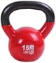 GoFit 15-Pound Red Kettlebell with Vinyl Coating, Training DVD and Exercise Booklet