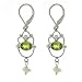 Sterling Silver Peridot and Diamond Dunlop Earrings