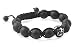 Matte Black Onyx & Black String Single Black Clover Bead Shamballa Bracelet 10mm