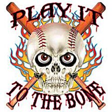 Baseball/Skull Adult T-Shirt