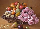 Fruit Hamper (10lbs) with Chocolates & 12 Roses