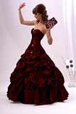 Ballkleid Abendkleid, bordeaux mit Stola