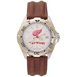 LogoArt Detroit Red Wings Men's All-Star Leather Watch