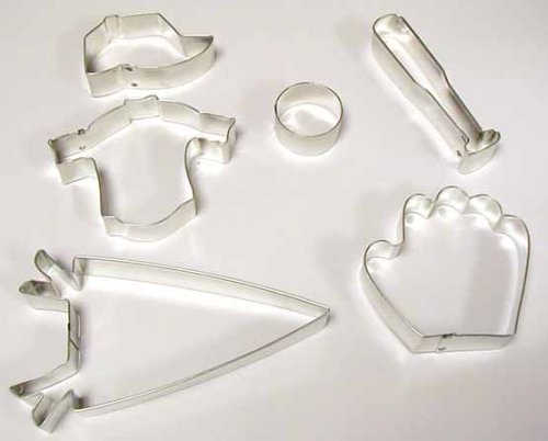 Baseball Cookie Cutters - Set of 6 by Cookie Doughs