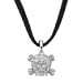 Pave Crystal Skull Pendant on Black Suede Cord