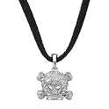 Pave Crystal Skull Pendant on Black Suede Cord