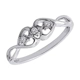 14K White Gold 0.05 ct. Diamond Heart Ring