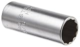Stahlwille 40ADL-9/16 Steel Bi-Hex Extra Deep Socket, 1/4' Drive, 12 Points, 9/16' Diameter, 50mm Le