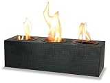 Uniflame AAB604A Rectangular 3-Fires Gel Alcohol Burner - Polished Brass