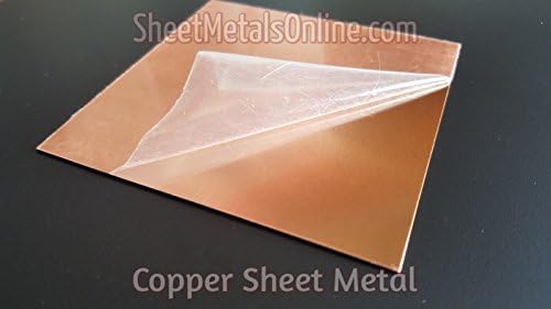 Copper Sheet Metal 24 gauge 0.0216" 99.9%25 Pure (16 ounce) 30 in. x 5 in.